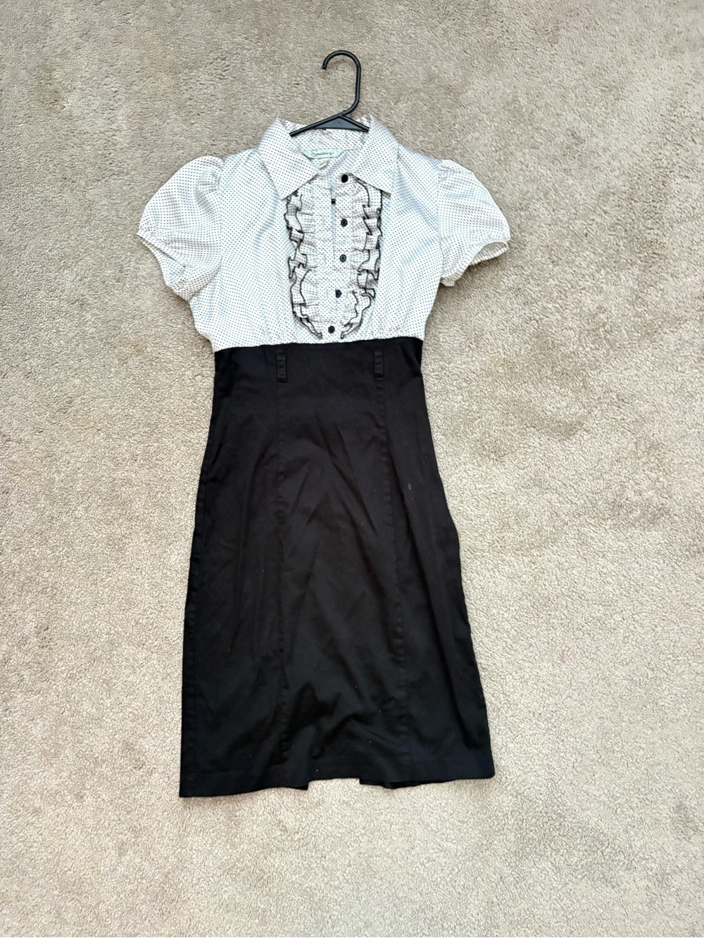 Speechless Black and White Polka Dot Ruffle Dress
